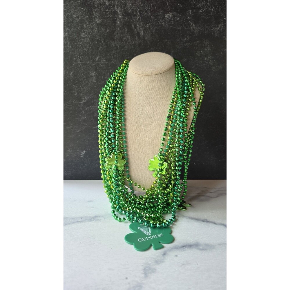 Green St. Patrick's Plastic Beaded Necklace Lot Vintage Costume Jewelry